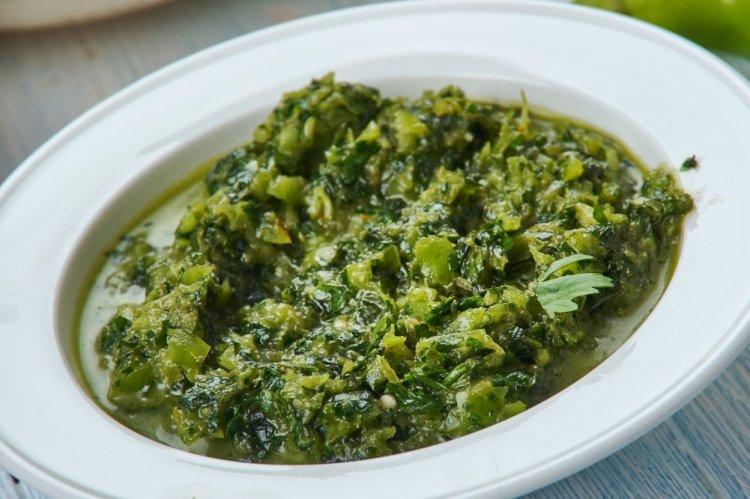Green Adjika with Horseradish Leaves and Celery