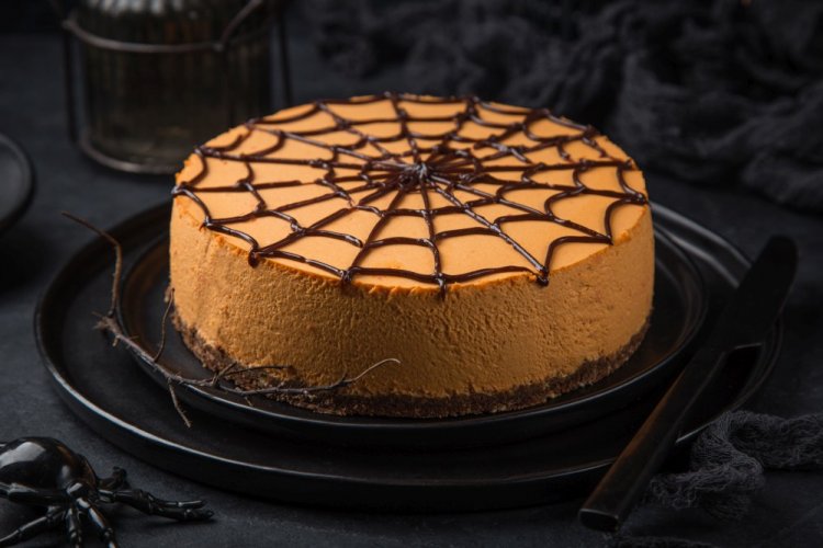 Tarta de queso de calabaza para Halloween