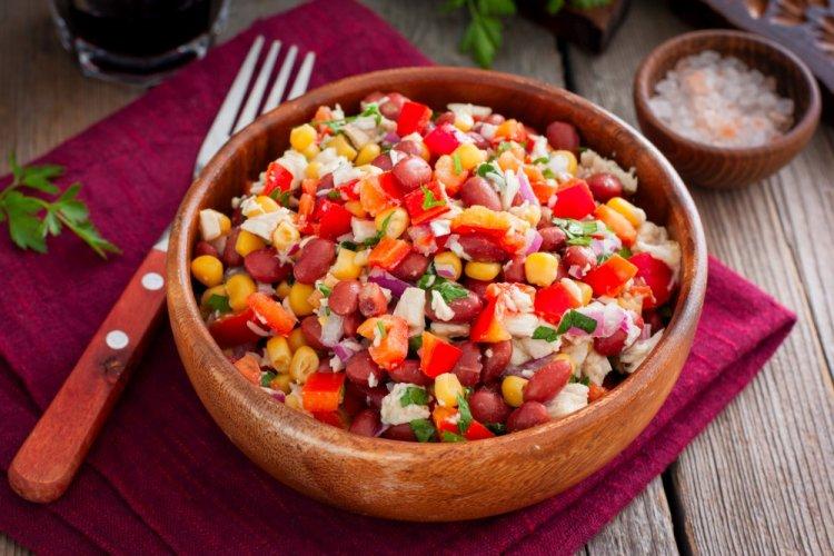 Salad with Canned Beans and Corn