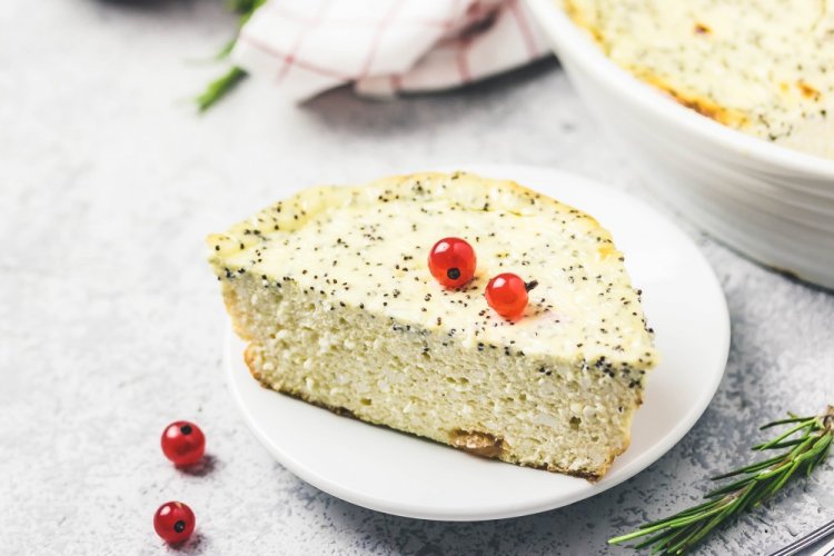 Cottage Cheese Casserole with Poppy Seeds in a Multicooker