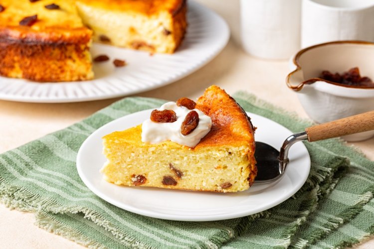 Cottage Cheese Casserole with Semolina in a Multicooker