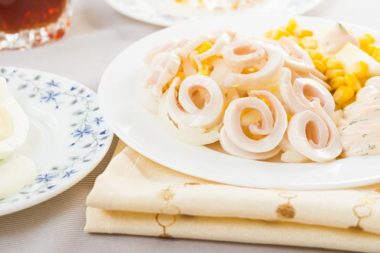 Squid and Corn Salad