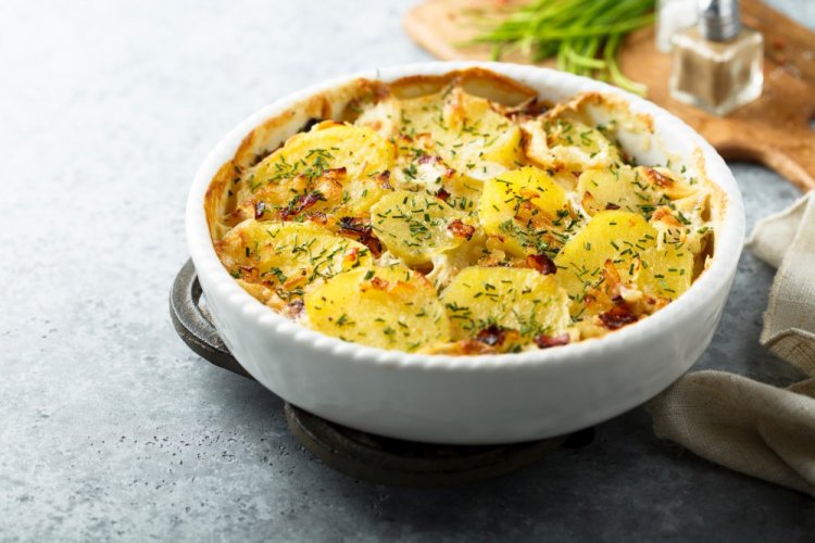 Gratinado de patatas con nata en freidora de aire