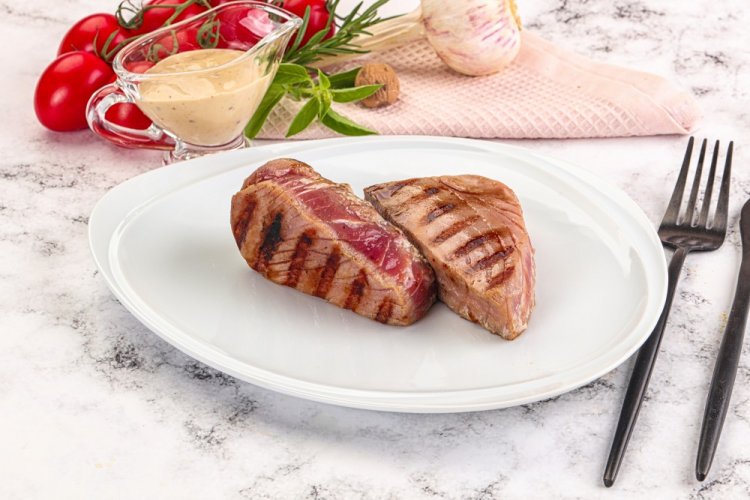 Tuna Steaks with Lemon Juice and Soy Sauce in an Air Fryer