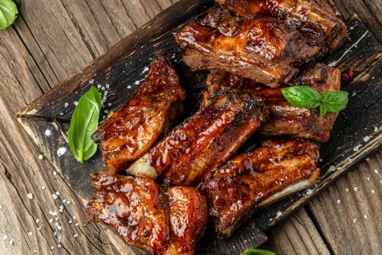 Pork Ribs with Teriyaki Sauce in an Air Fryer