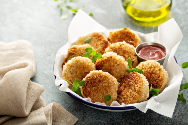 Hamburguesas de pescado con copos de avena en freidora de aire