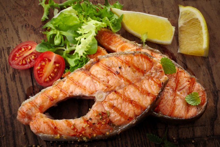 Trout Steaks with Lemon Juice in an Air Fryer