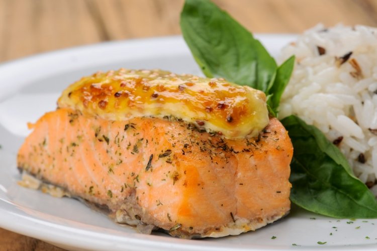 Trout Steaks with Cheese in an Air Fryer