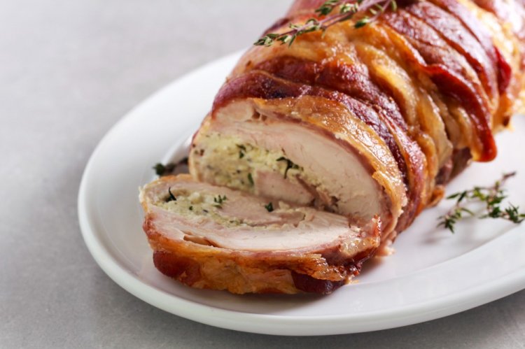 Turkey Roll in Bacon