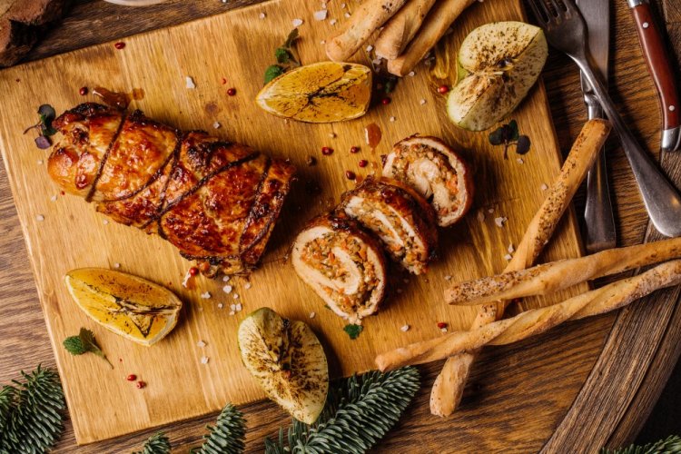 Turkey Roll with Carrots and Cheese