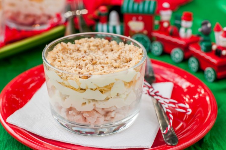 Ensalada de pollo, manzanas y nueces