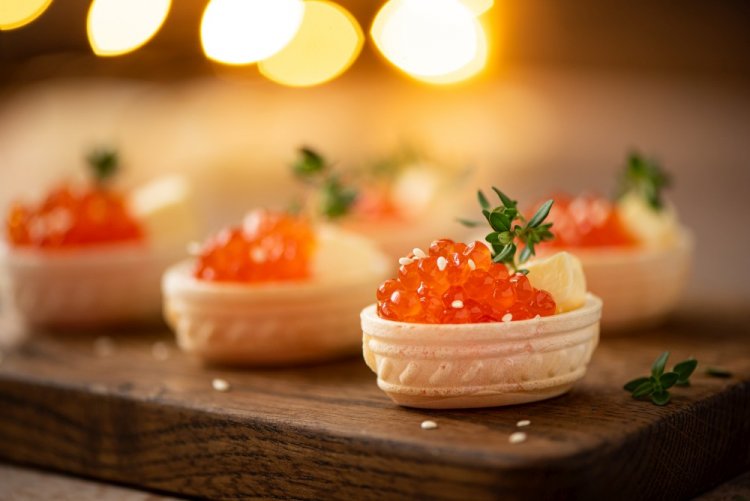 Ricotta and Red Caviar Tartlets