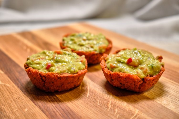 Krill Meat, Avocado, and Tomato Tartlets