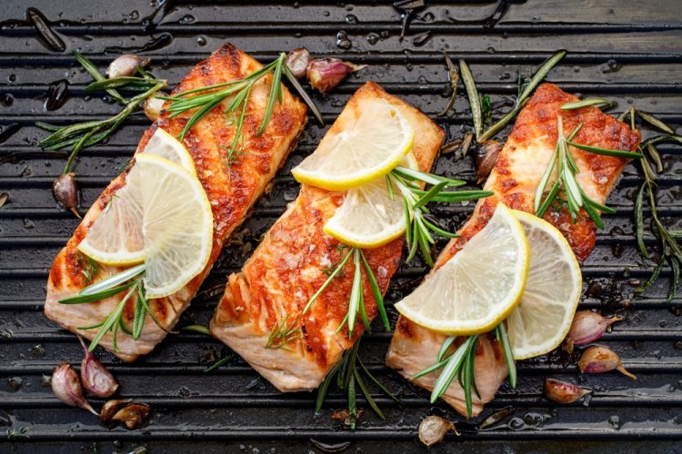 Salmon Steaks with Lemon in an Air Fryer