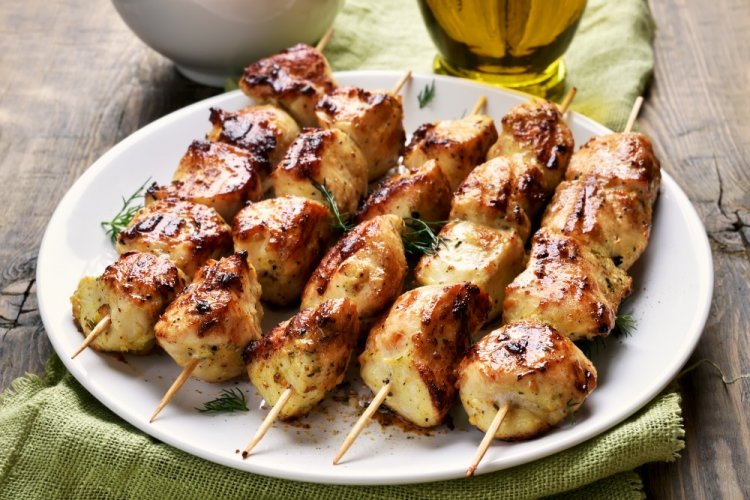 Chicken Skewers with Teriyaki Sauce in an Air Fryer