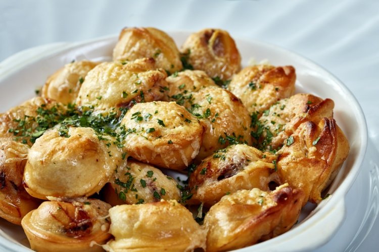 Air Fryer Fried Dumplings with Sour Cream and Cheese