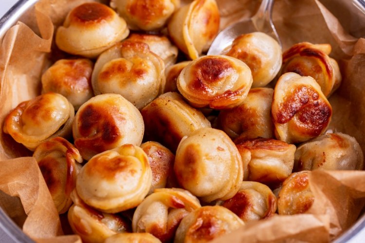 Air Fryer Fried Dumplings with Butter