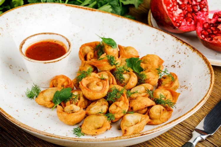 Air Fryer Fried Dumplings in Egg