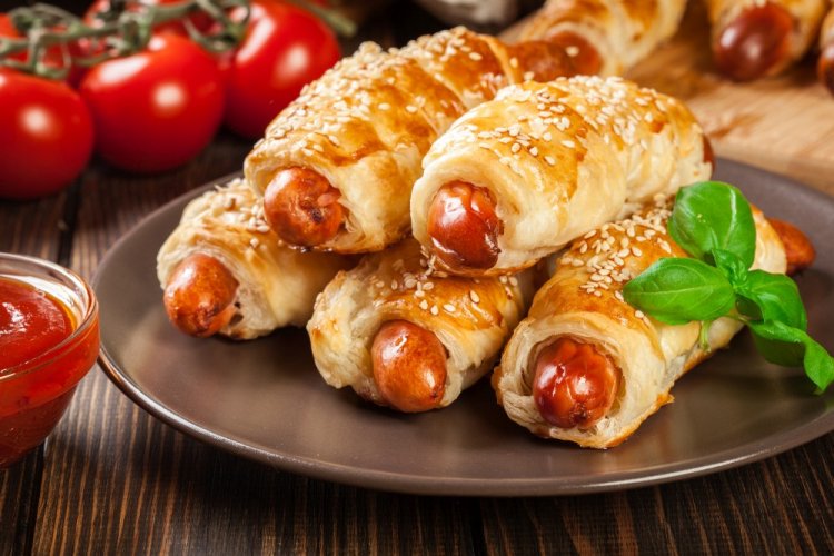 Air Fryer Pigs in a Blanket with Ketchup