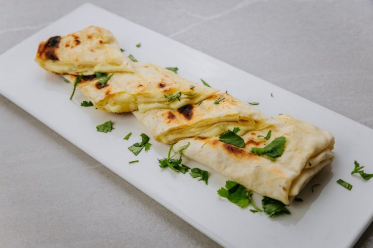 Lavash with Cheese and Herbs in Air Fryer