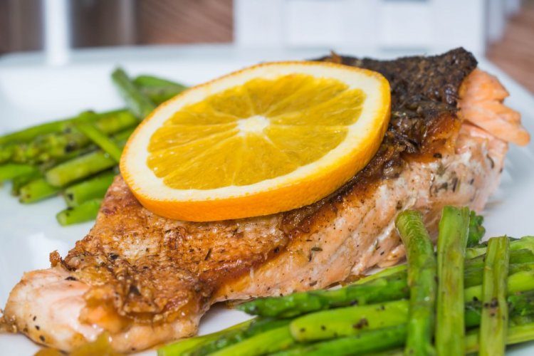 Salmon Steak in Orange Marinade in an Air Fryer