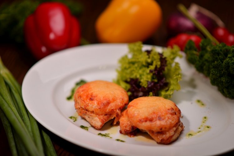 Salmon Steaks with Tomatoes in an Air Fryer
