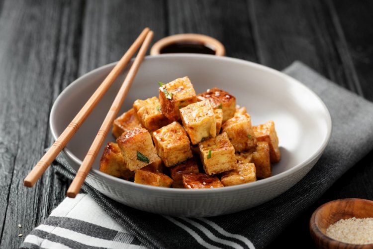 Marinated Tofu in an Air Fryer