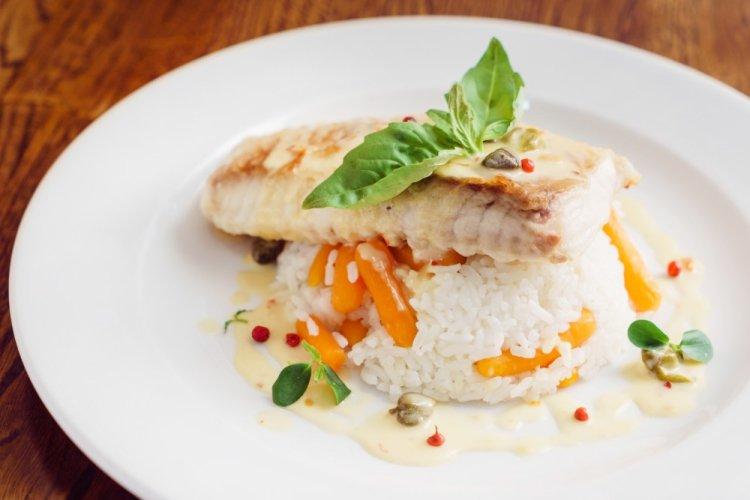 Rice with Fish in an Air Fryer