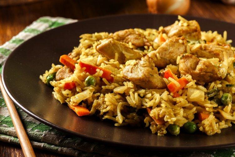 Rice with Chicken in an Air Fryer