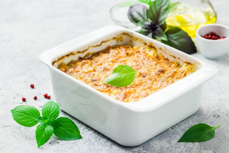 Casserole with Minced Meat and Zucchini in an Air Fryer