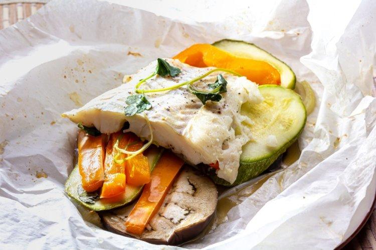Pike Perch with Vegetables in Air Fryer