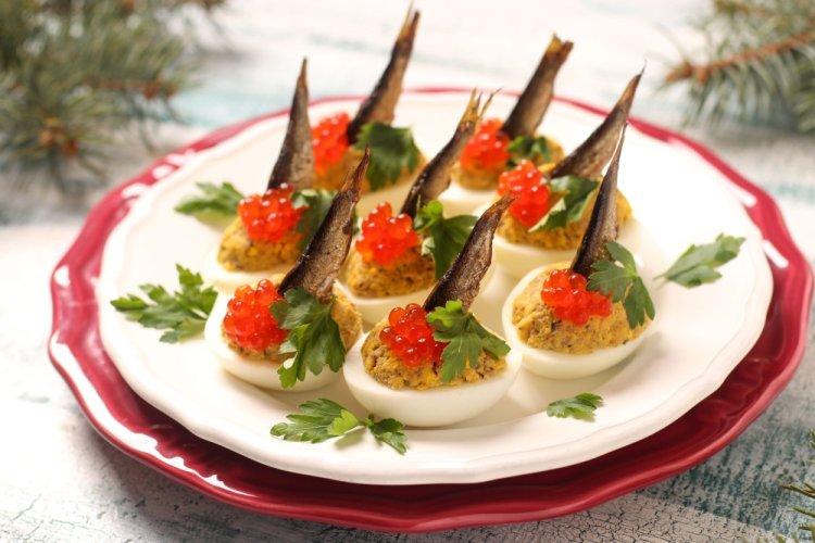 Relleno con espadines y zanahoria cocida