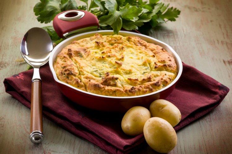 Mashed Potato Pie with Ham and Sausage
