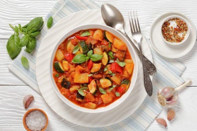 Vegetables in Tomato Sauce in an Afghan Kazan