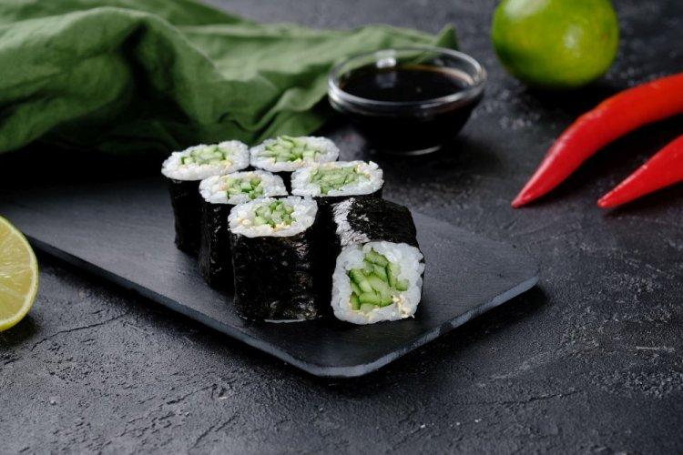 Vegetable Rolls with Avocado, Cucumber, and Cream Cheese