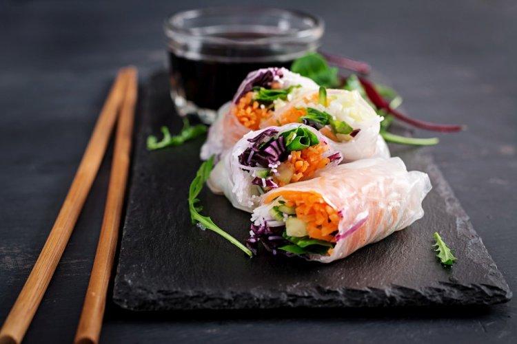 Vegetable Spring Rolls in Rice Paper