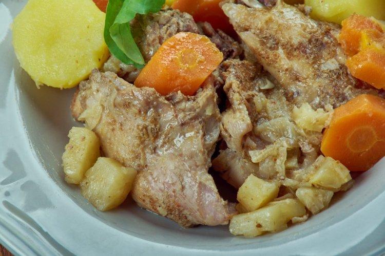 Rabbit with Vegetables and Spices in an Afghan Kazan