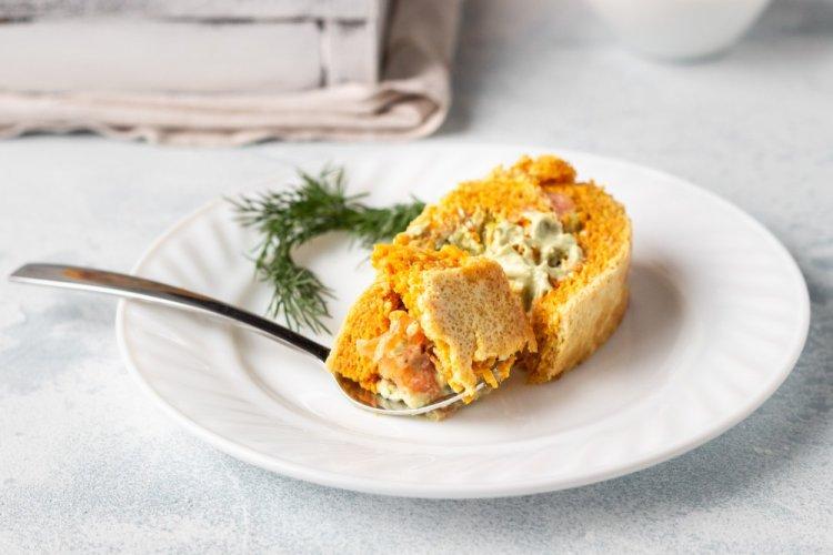 Rollo de zanahoria con carne picada