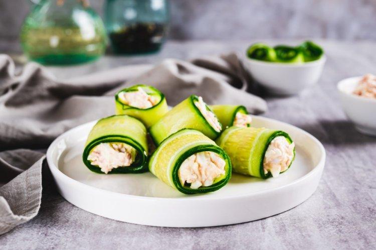 Cucumber Rolls with Canned Tuna