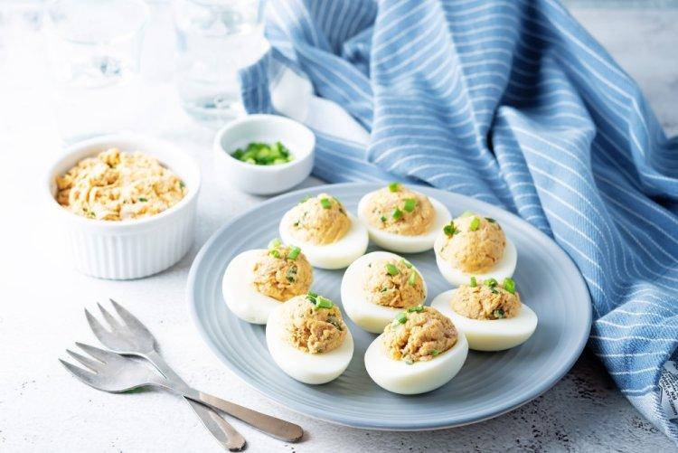 Tuna and Quail Egg Canapés