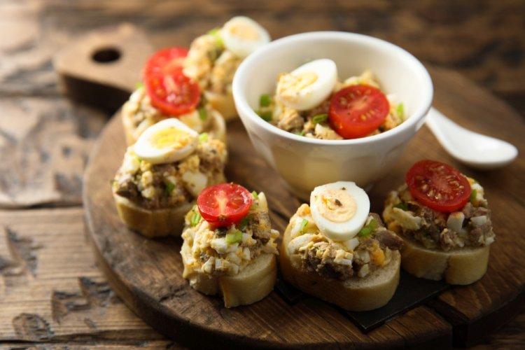 Tuna and Pickled Cucumber Canapés