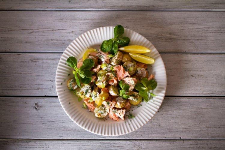 Potato Salad with Lightly Salted Trout