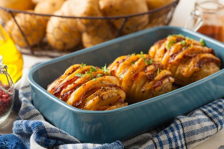 Accordion Potatoes with Bacon and Cheese