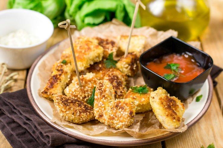 Nuggets de pollo con sésamo en freidora de aire
