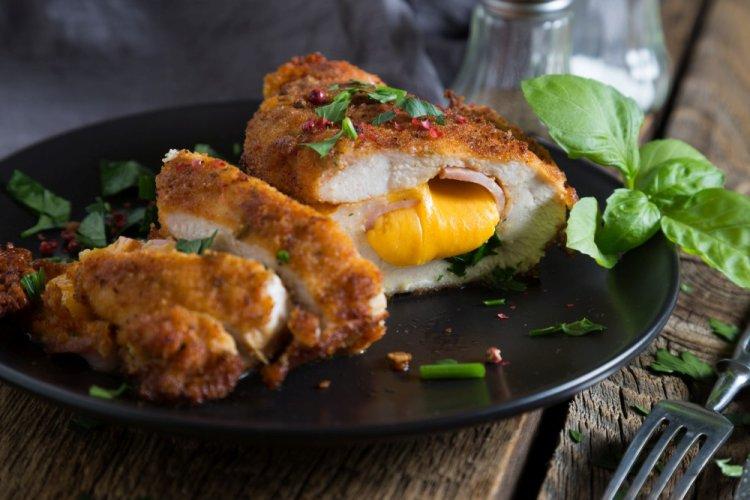 Air Fryer Chicken Rolls with Ham and Cheese