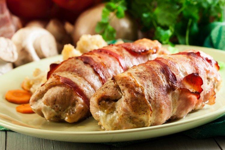 Air Fryer Chicken Rolls with Bell Pepper and Feta