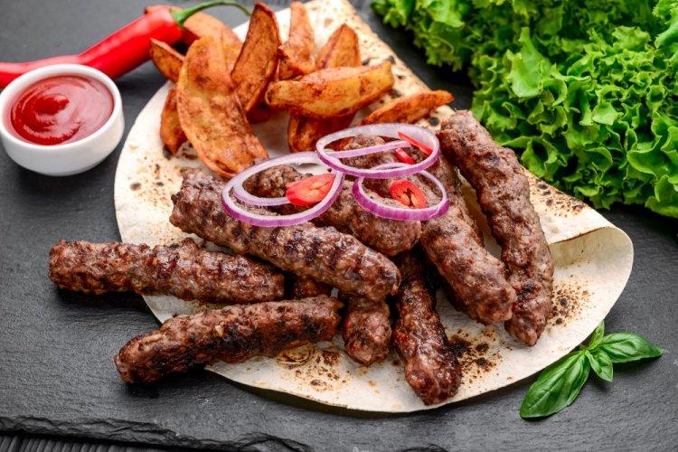 Beef Lula Kebab with Cilantro in an Air Fryer