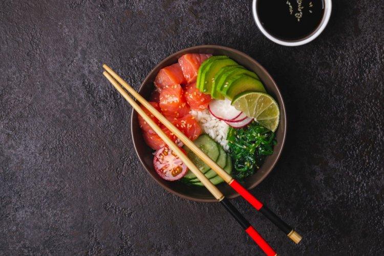 Rice, Avocado, and Salmon Bowl