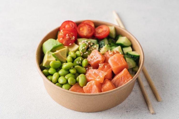 Salmon and Edamame Bean Bowl