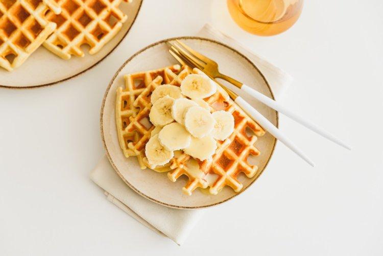 Gofres con plátano y proteína